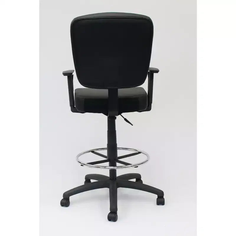 Tabouret de Dessin Moderne Noir, Chaise de Bureau avec Accoudoirs Réglables et Repose-Pieds