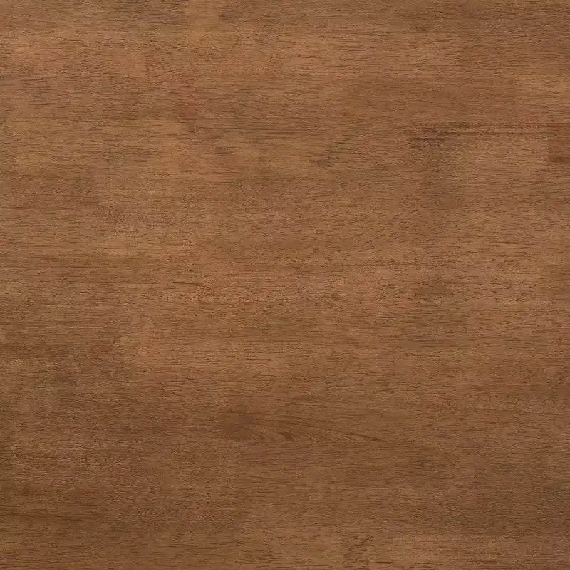 Table basse rectangulaire en bois, finition noyer brun avec étagère inférieure et panneaux entrecroisés