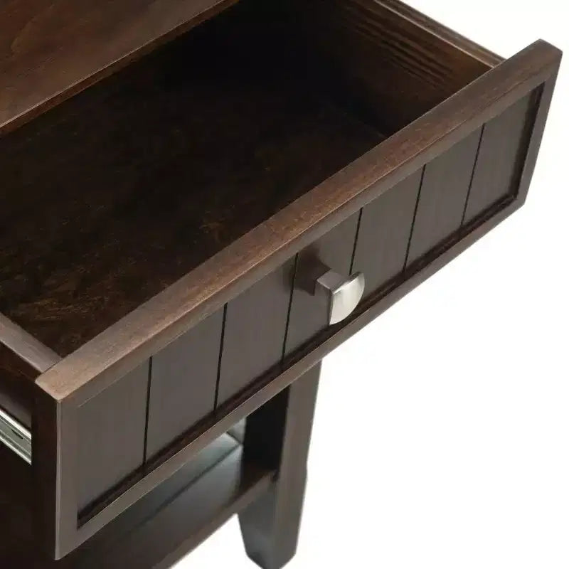 Guéridon 60 po Portland Brunette Brown : Console en Pin Moderne pour Hall d'Entrée, Nettoyage Ciblé