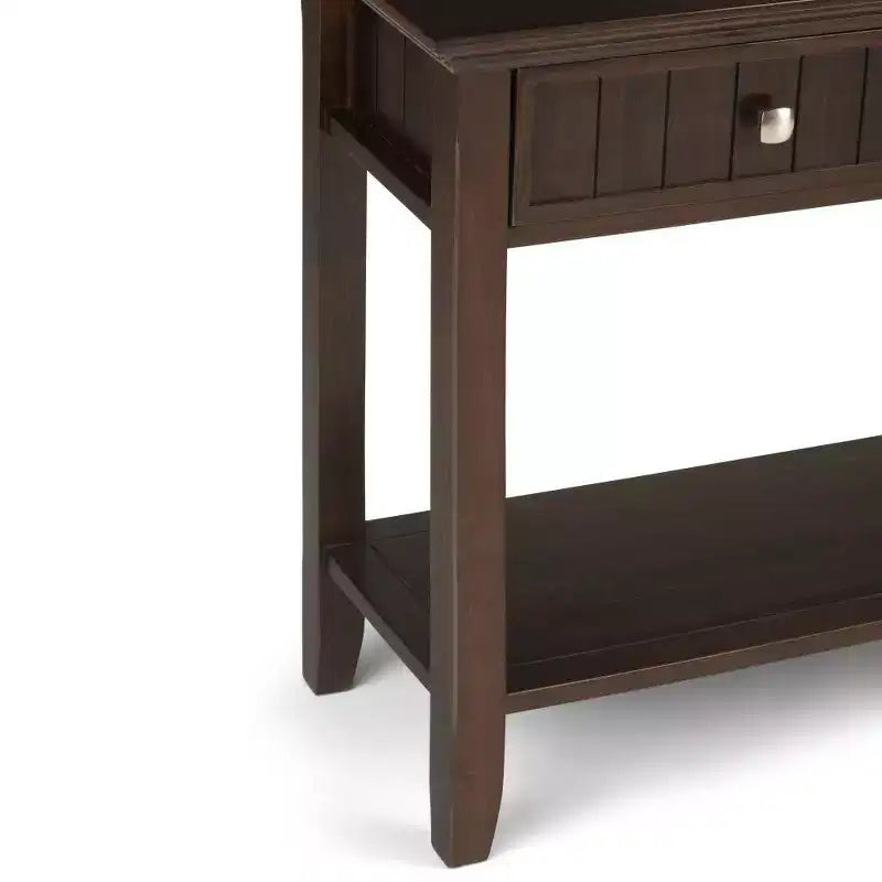 Guéridon 60 po Portland Brunette Brown : Console en Pin Moderne pour Hall d'Entrée, Nettoyage Ciblé