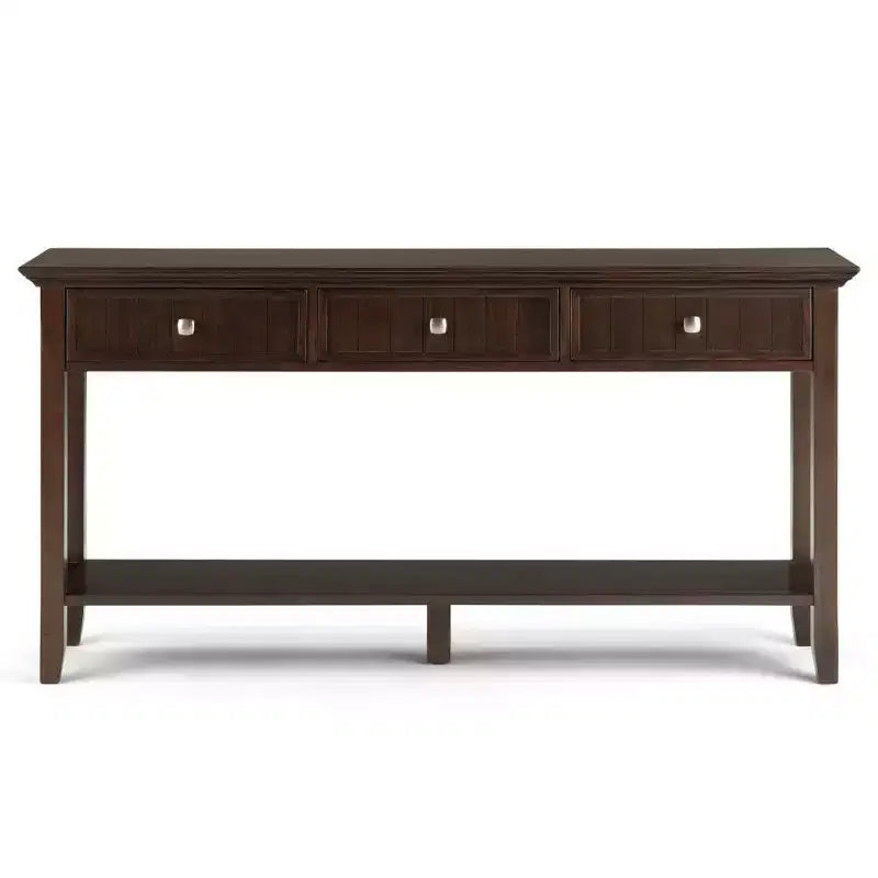 Guéridon 60 po Portland Brunette Brown : Console en Pin Moderne pour Hall d'Entrée, Nettoyage Ciblé