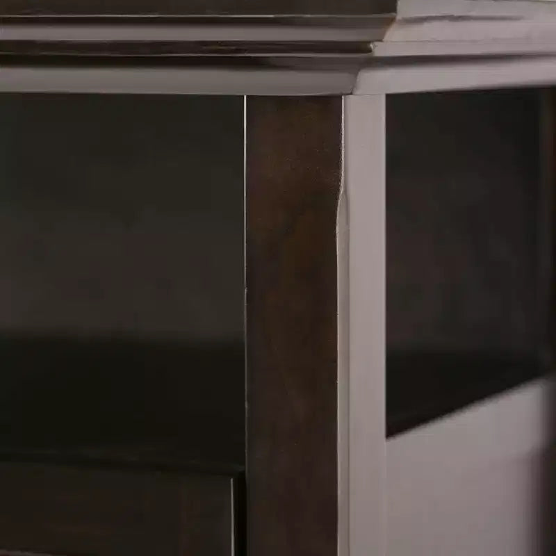 Meuble TV en bois massif pour téléviseurs jusqu'à 60 po, meuble média transitionnel de 54 po de large avec étagères réglables