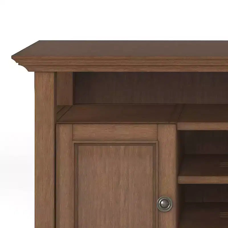 Meuble TV en bois massif pour téléviseurs jusqu'à 60 po, meuble média transitionnel de 54 po de large avec étagères réglables