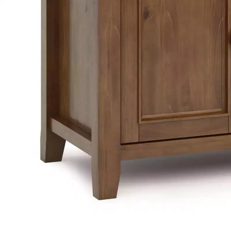 Meuble TV en bois massif pour téléviseurs jusqu'à 60 po, meuble média transitionnel de 54 po de large avec étagères réglables
