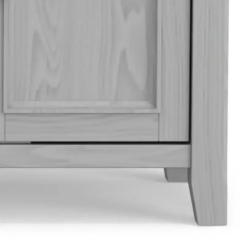 Meuble TV en bois massif pour téléviseurs jusqu'à 60 po, meuble média transitionnel de 54 po de large avec étagères réglables