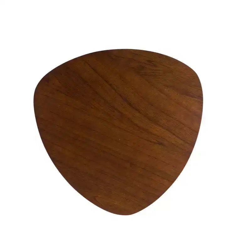 Table d'appoint ronde moderne du milieu du siècle, en bois d'hévéa massif avec pieds fuselés