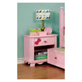 Table de chevet pour enfants contemporaine avec tiroir et étagère ouverte, Rose