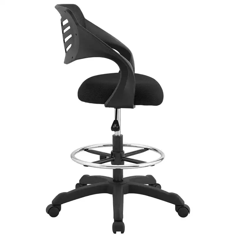 Chaise de bureau en maille avec repose-pieds intégré, hauteur réglable et roulettes