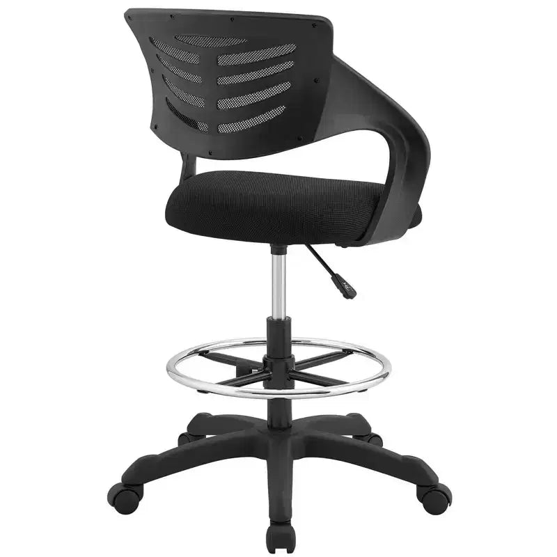 Chaise de bureau en maille avec repose-pieds intégré, hauteur réglable et roulettes