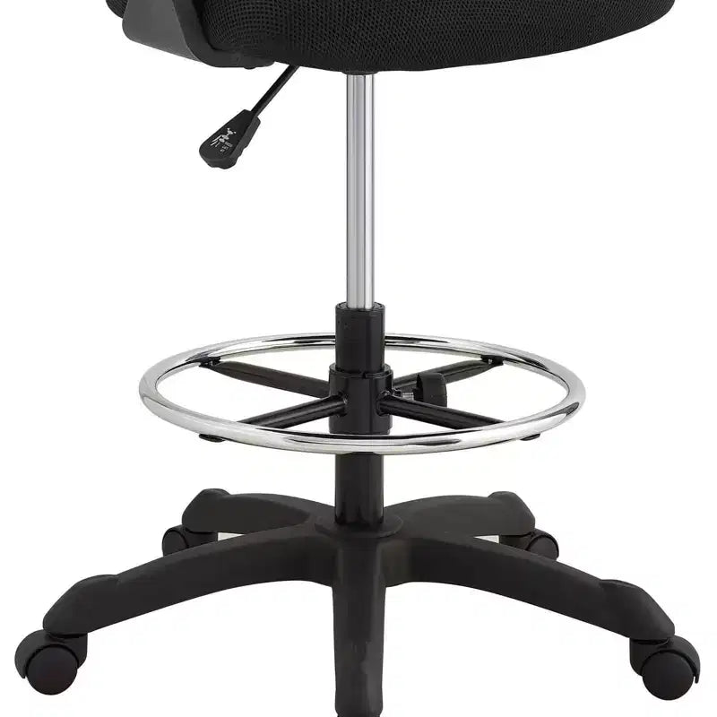 Chaise de bureau en maille avec repose-pieds intégré, hauteur réglable et roulettes