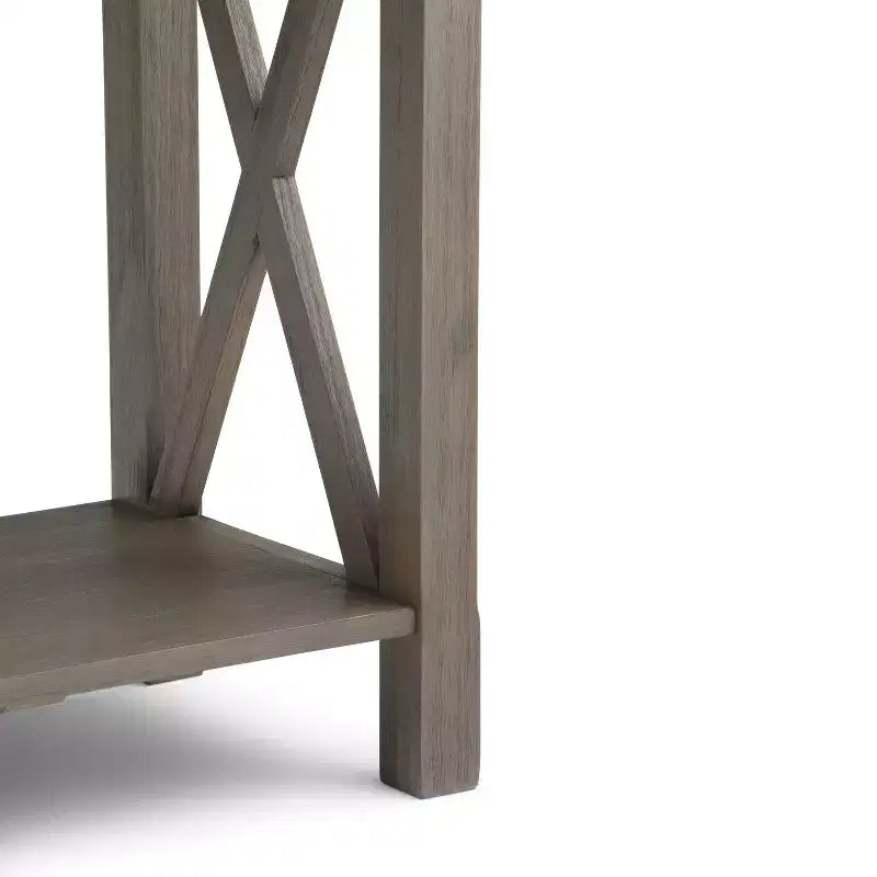 Table console canapé contemporaine de 47 po, grise avec 2 tiroirs et une étagère inférieure