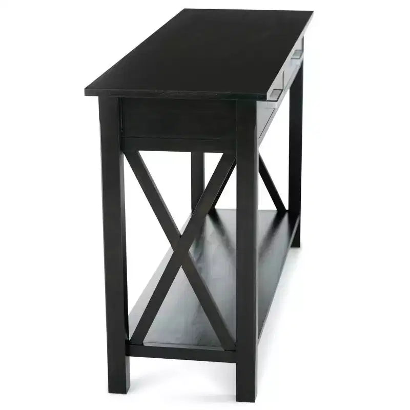 Table console canapé contemporaine de 47 po, grise avec 2 tiroirs et une étagère inférieure