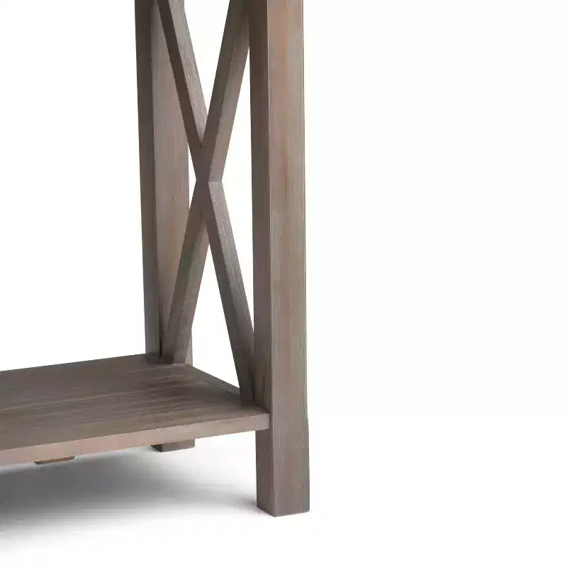 Table console canapé contemporaine de 47 po, grise avec 2 tiroirs et une étagère inférieure