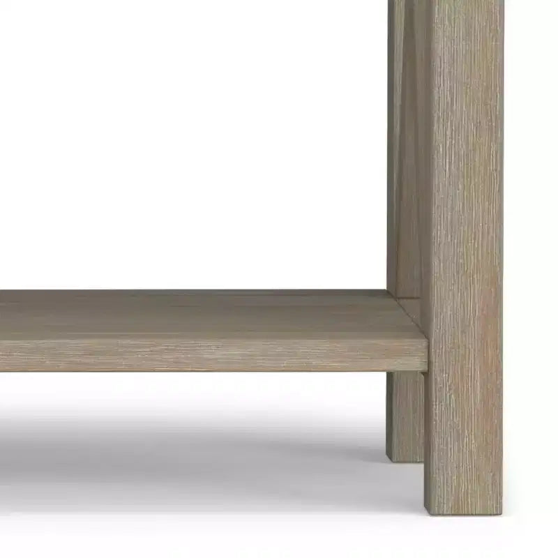 Table console canapé contemporaine de 47 po, grise avec 2 tiroirs et une étagère inférieure