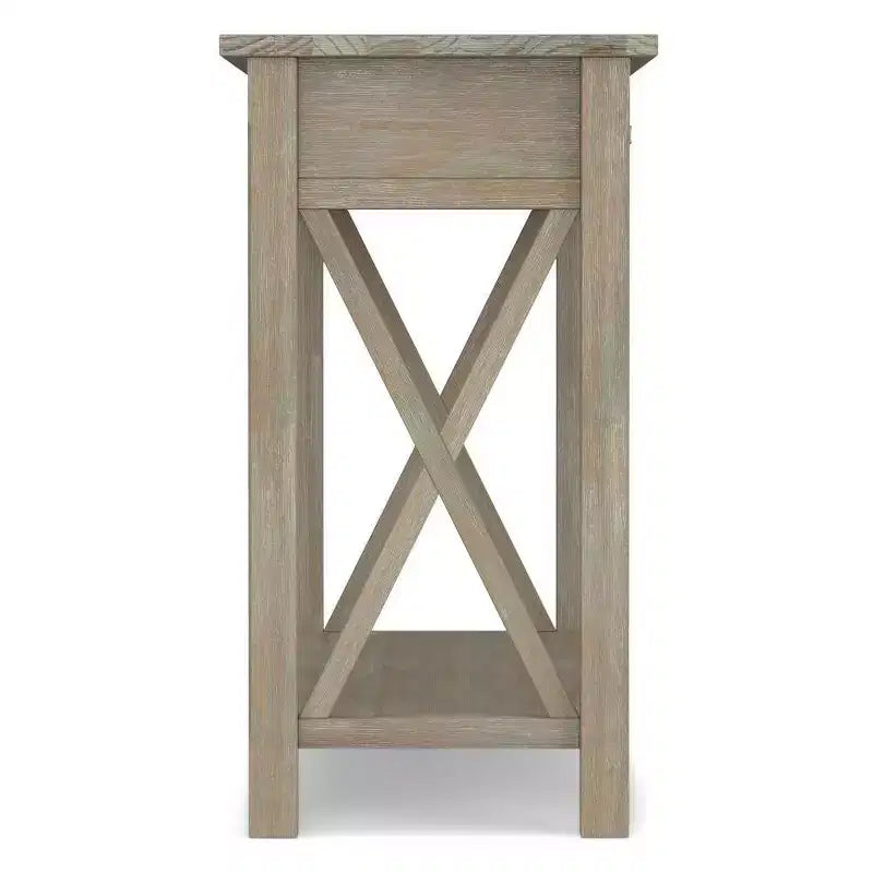 Table console canapé contemporaine de 47 po, grise avec 2 tiroirs et une étagère inférieure