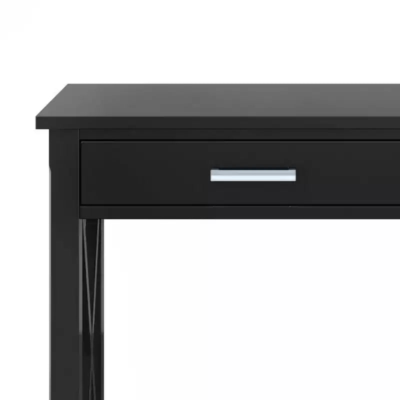 Table console canapé contemporaine de 47 po, grise avec 2 tiroirs et une étagère inférieure