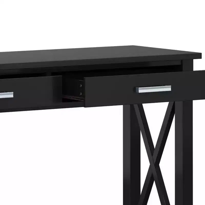 Table console canapé contemporaine de 47 po, grise avec 2 tiroirs et une étagère inférieure
