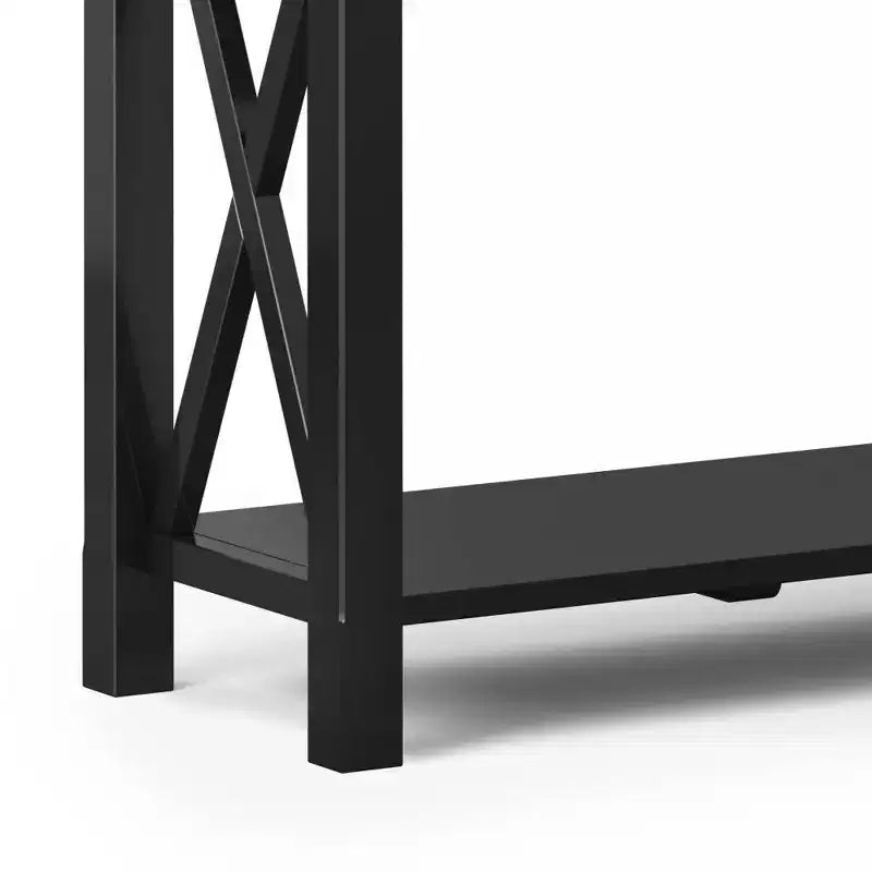 Table console canapé contemporaine de 47 po, grise avec 2 tiroirs et une étagère inférieure