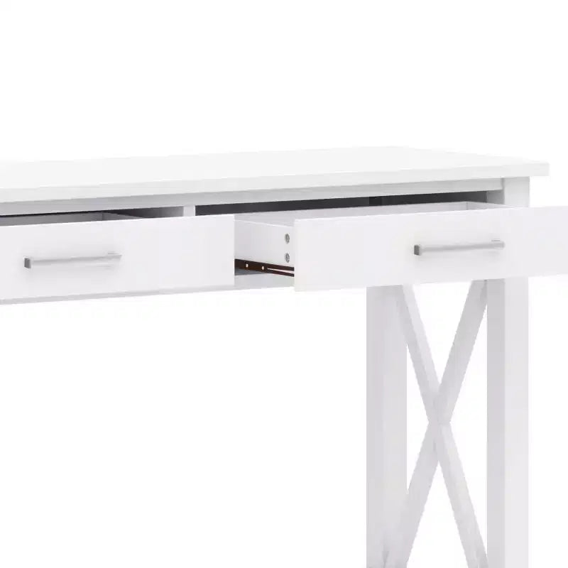 Table console canapé contemporaine de 47 po, grise avec 2 tiroirs et une étagère inférieure