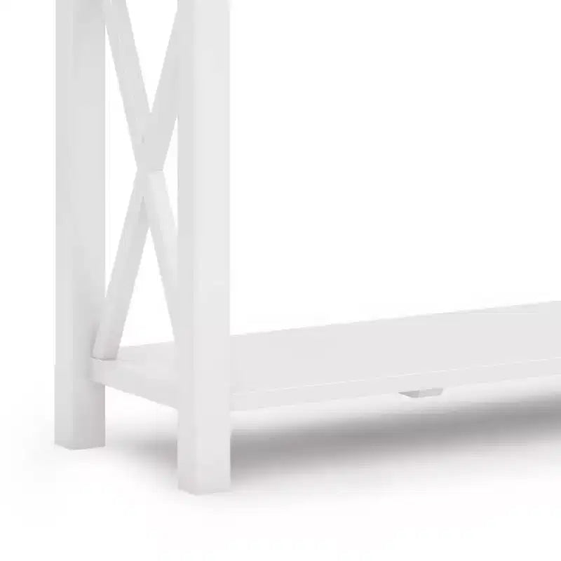 Table console canapé contemporaine de 47 po, grise avec 2 tiroirs et une étagère inférieure