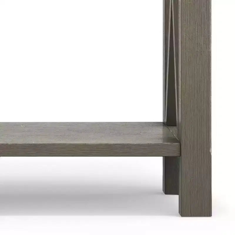 Table console canapé contemporaine de 47 po, grise avec 2 tiroirs et une étagère inférieure