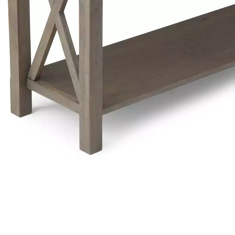 Table console canapé contemporaine de 47 po, grise avec 2 tiroirs et une étagère inférieure
