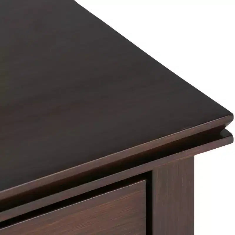 Table de chevet 24" avec tiroir et etagère ouverte, pin gris avec quincaillerie bronze