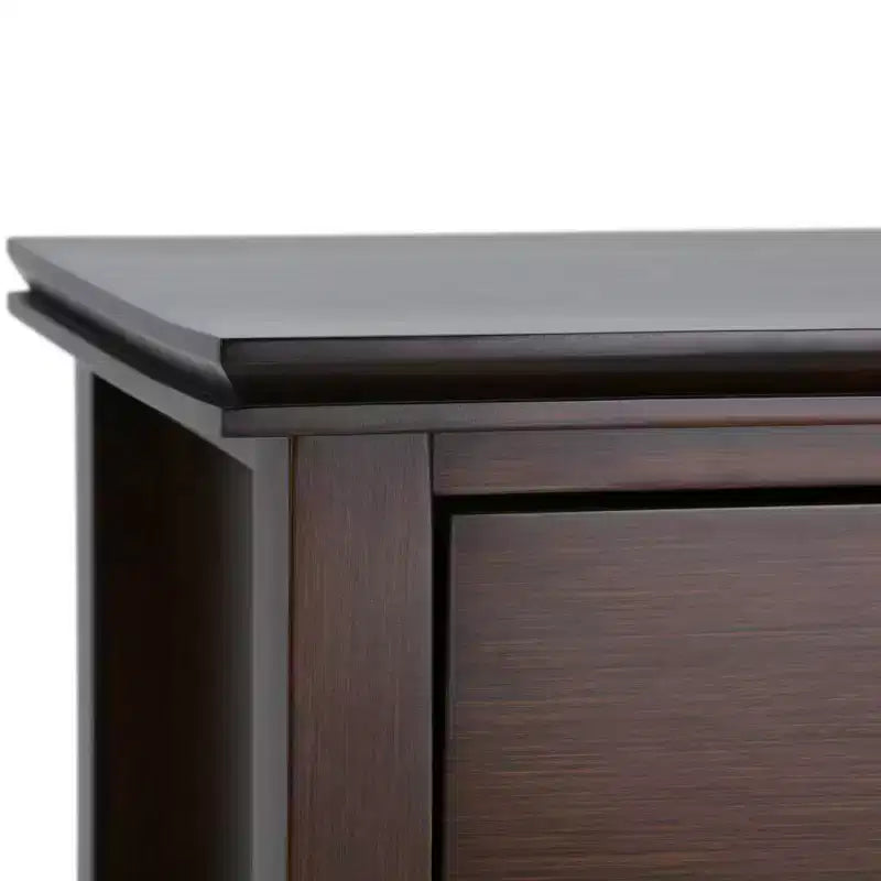 Table de chevet 24" avec tiroir et etagère ouverte, pin gris avec quincaillerie bronze