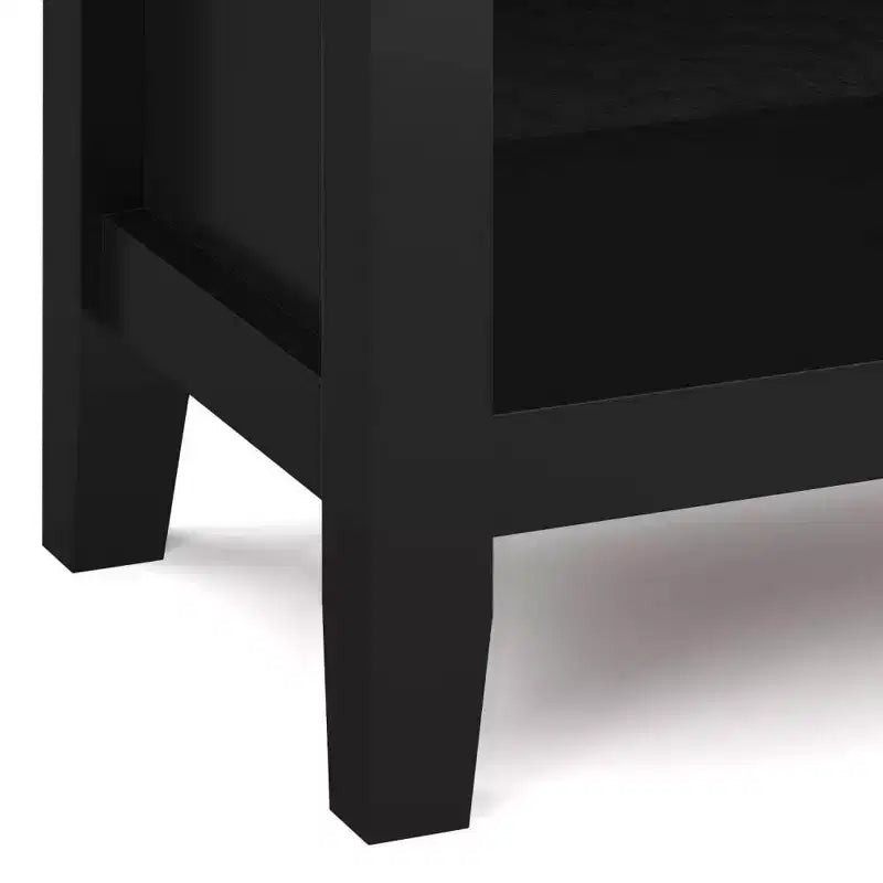 Table de chevet 24" avec tiroir et etagère ouverte, pin gris avec quincaillerie bronze