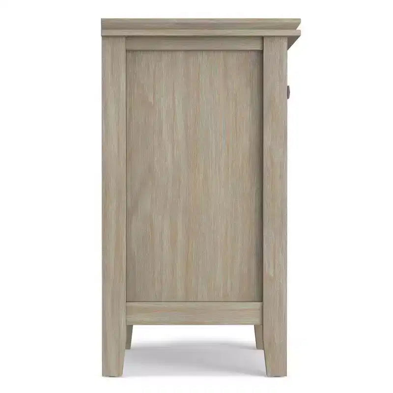 Table de chevet 24" avec tiroir et etagère ouverte, pin gris avec quincaillerie bronze
