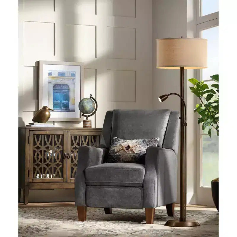 Meuble d'appoint de 102 cm de large avec porte vitrée et étagère réglable, finition parchemin vieilli