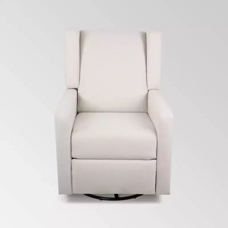 Fauteuil inclinable pivotant contemporain, rembourré, cadre en bois, 100 % polyester