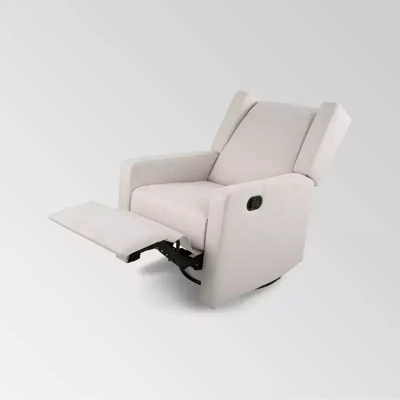 Fauteuil inclinable pivotant contemporain, rembourré, cadre en bois, 100 % polyester